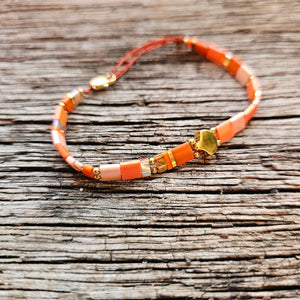 Bracelet Tila & feuille de Ginko
