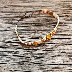 Bracelet Tila & feuille de Ginko